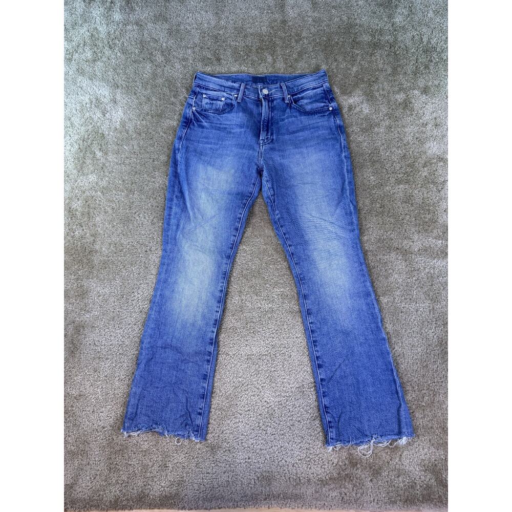 MOTHER Blue Cropped Ankle Jeans
